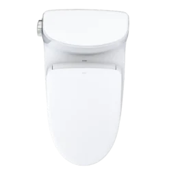 TOTO WASHLET+ UltraMax II One-Piece Elongated 1.28 GPF Toilet and WASHLET+ S7A Contemporary Bidet Seat, Cotton White, Vitreous China|Plastic, MW6044736CEFG#01