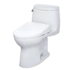 TOTO WASHLET+ UltraMax II One-Piece Elongated 1.28 GPF Toilet with Auto Flush WASHLET+ S7A Contemporary Bidet Seat, Cotton White, Vitreous China|Plastic, MW6044736CEFGA#01