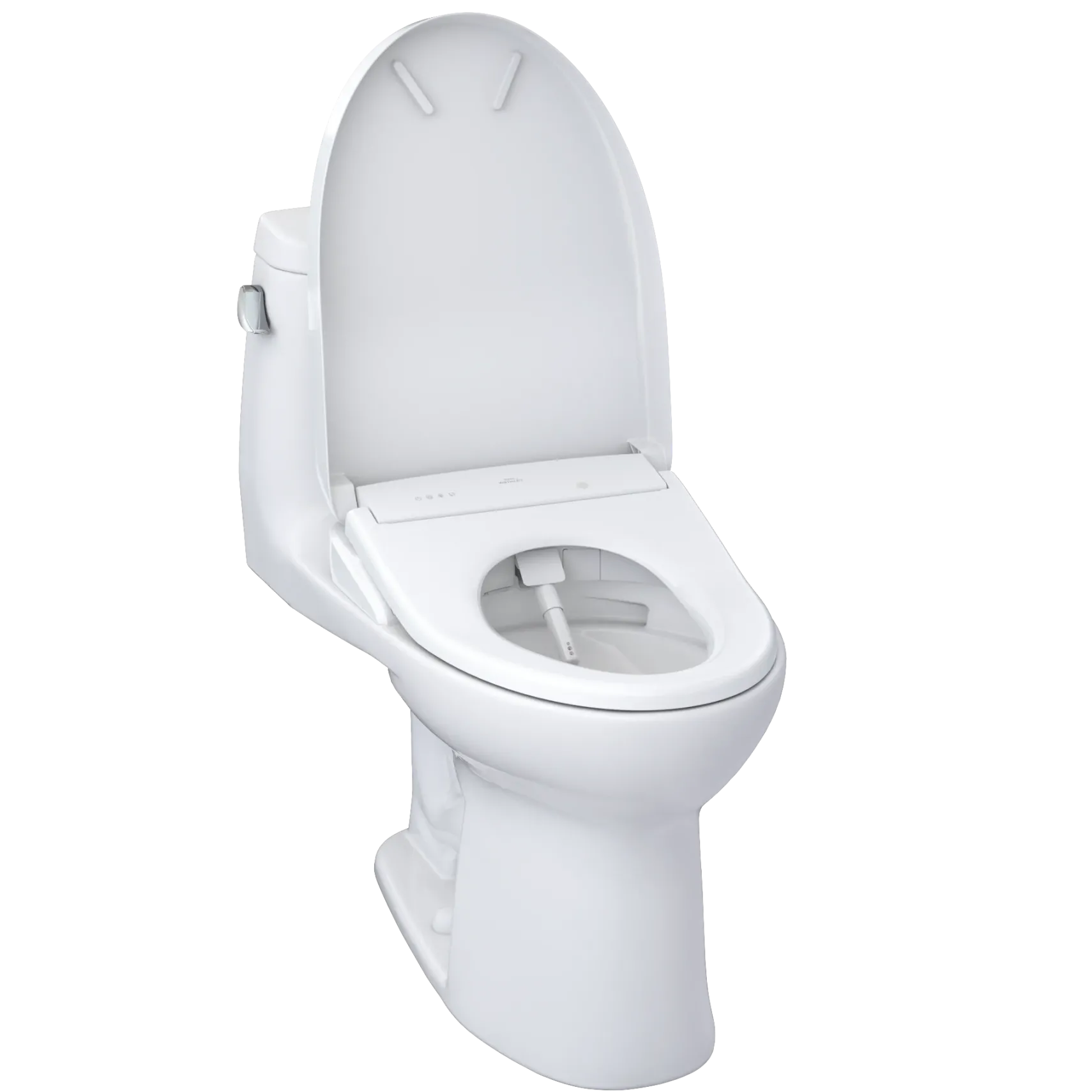 TOTO WASHLET+ UltraMax II One-Piece Elongated 1.28 GPF Toilet with Auto Flush WASHLET+ S7A Contemporary Bidet Seat, Cotton White, Vitreous China|Plastic, MW6044736CEFGA#01