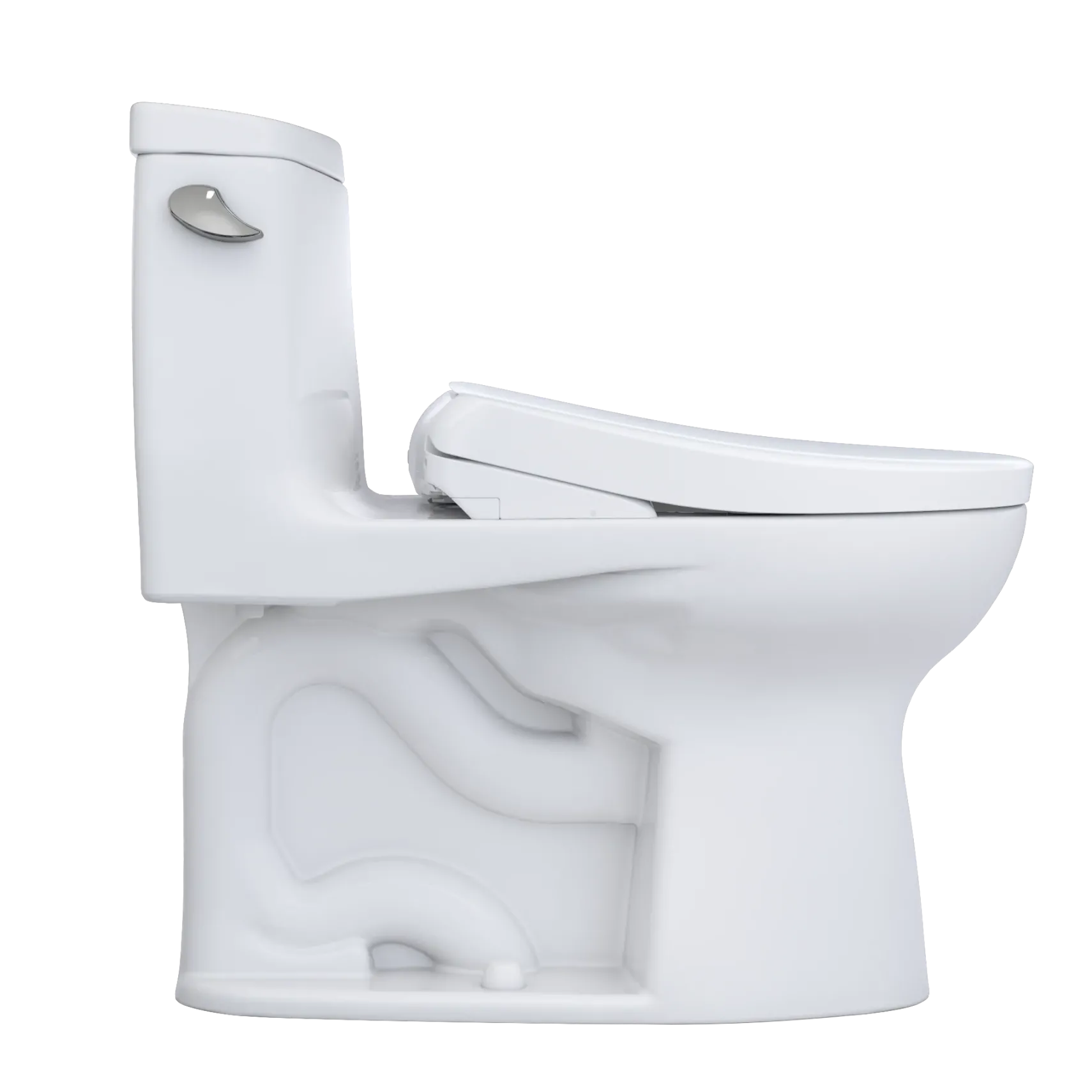 TOTO WASHLET+ UltraMax II One-Piece Elongated 1.28 GPF Toilet with Auto Flush WASHLET+ S7A Contemporary Bidet Seat, Cotton White, Vitreous China|Plastic, MW6044736CEFGA#01