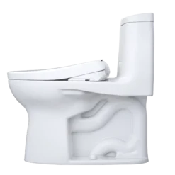 TOTO WASHLET+ UltraMax II One-Piece Elongated 1.28 GPF Toilet with Auto Flush WASHLET+ S7A Contemporary Bidet Seat, Cotton White, Vitreous China|Plastic, MW6044736CEFGA#01