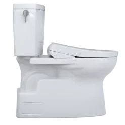 TOTO WASHLET+ Vespin II 1G Two-Piece Elongated 1.0 GPF Toilet with Auto Flush WASHLET+ S7A Contemporary Bidet Seat, Cotton White, Vitreous China|Plastic, MW4744736CUFGA#01