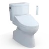 TOTO WASHLET+ Vespin II 1G Two-Piece Elongated 1.0 GPF Toilet and WASHLET+ C5 Bidet Seat, Cotton White, Vitreous China|Plastic, MW4743084CUFG#01