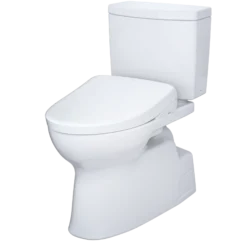 TOTO WASHLET+ Vespin II 1G Two-Piece Elongated 1.0 GPF Toilet with Auto Flush WASHLET+ S7 Contemporary Bidet Seat, Cotton White, Vitreous China|Plastic, MW4744726CUFGA#01
