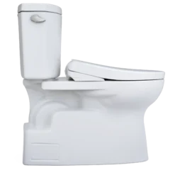 TOTO WASHLET+ Vespin II Two-Piece Elongated 1.28 GPF Toilet with Auto Flush WASHLET+ S7A Contemporary Bidet Seat, Cotton White, Vitreous China|Plastic, MW4744736CEFGA#01