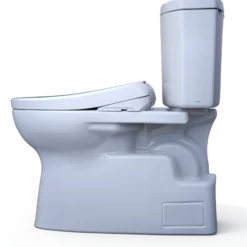 TOTO WASHLET+ Vespin II Two-Piece Elongated 1.28 GPF Toilet with Auto Flush WASHLET+ S7 Contemporary Bidet Seat, Cotton White, Vitreous China|Plastic, MW4744726CEFGA#01