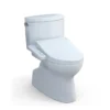 TOTO WASHLET+ Vespin II Two-Piece Elongated 1.28 GPF Toilet and WASHLET+ C2 Bidet Seat, Cotton White, Vitreous China|Plastic, MW4743074CEFG#01