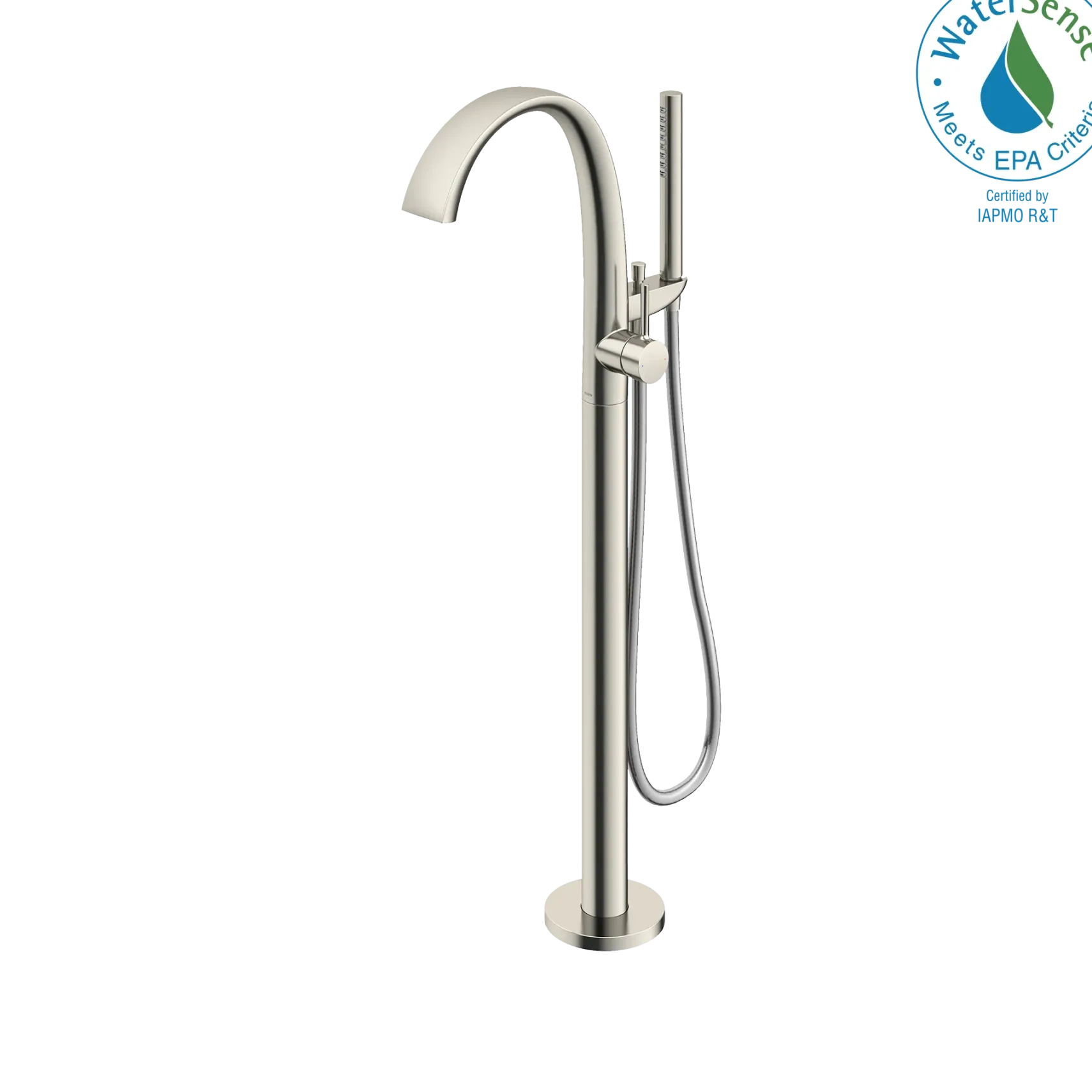TOTO ZN Single-Handle Freestanding Tub Filler Faucet with 1.75 GPM Handshower, Brushed Nickel, Brass, TBP01301U#BN