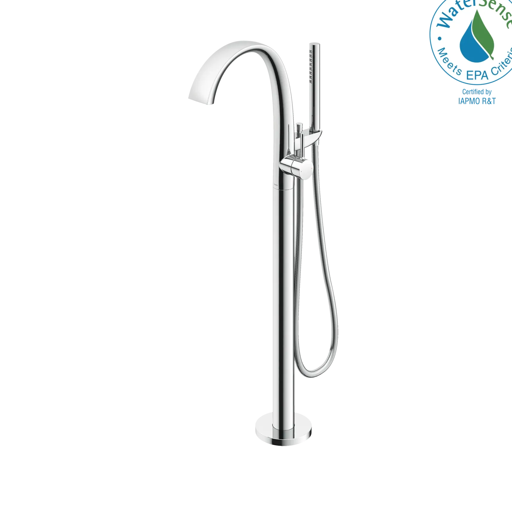 TOTO ZN Single-Handle Freestanding Tub Filler Faucet with 1.75 GPM Handshower, Polished Chrome, Brass, TBP01301U#CP