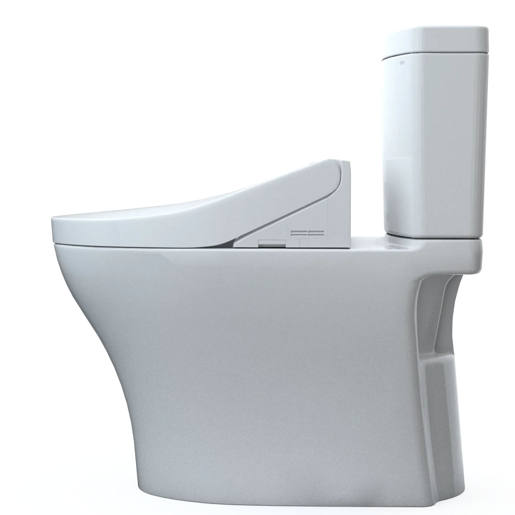 TOTOWASHLET+ Aquia IV Two-Piece Elongated Dual Flush 1.28 and 0.9 GPF Toilet and WASHLET C2 Bidet Seat, Cotton White, Vitreous China|Plastic, MW4463074CEMGN#01
