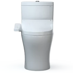 TOTOWASHLET+ Aquia IV Two-Piece Elongated Dual Flush 1.28 and 0.9 GPF Toilet and WASHLET C2 Bidet Seat, Cotton White, Vitreous China|Plastic, MW4463074CEMGN#01