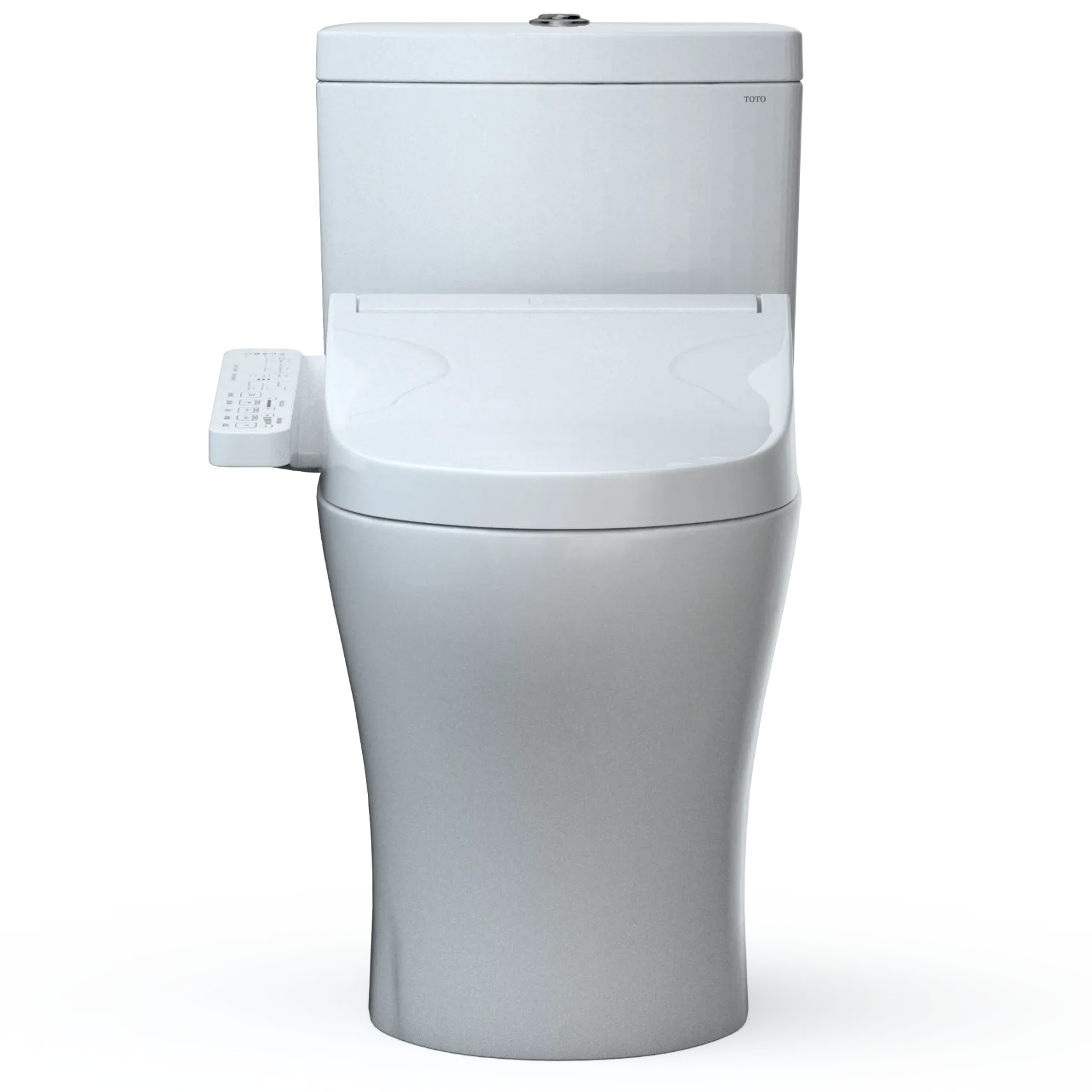 TOTOWASHLET+ Aquia IV Two-Piece Elongated Dual Flush 1.28 and 0.9 GPF Toilet and WASHLET C2 Bidet Seat, Cotton White, Vitreous China|Plastic, MW4463074CEMGN#01