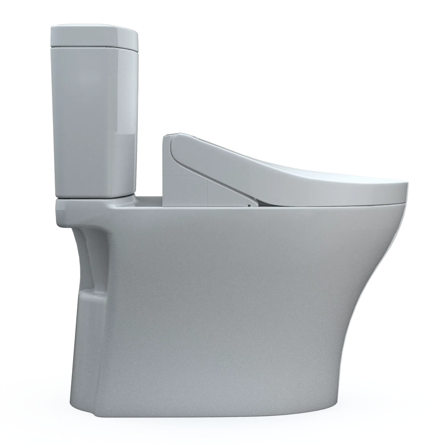 TOTOWASHLET+ Aquia IV Two-Piece Elongated Dual Flush 1.28 and 0.9 GPF Toilet and WASHLET C5 Bidet Seat, Cotton White, Vitreous China|Plastic, MW4463084CEMGN#01