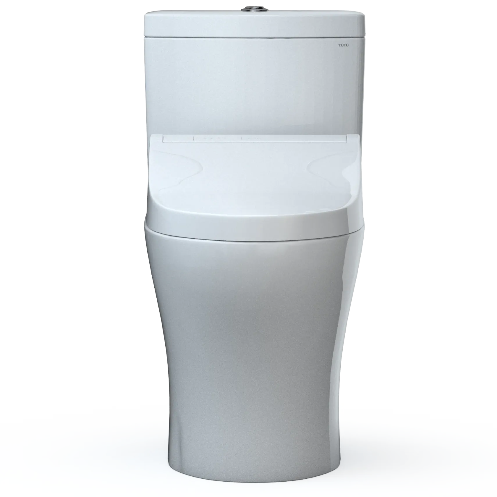 TOTOWASHLET+ Aquia IV Two-Piece Elongated Dual Flush 1.28 and 0.9 GPF Toilet and WASHLET C5 Bidet Seat, Cotton White, Vitreous China|Plastic, MW4463084CEMGN#01