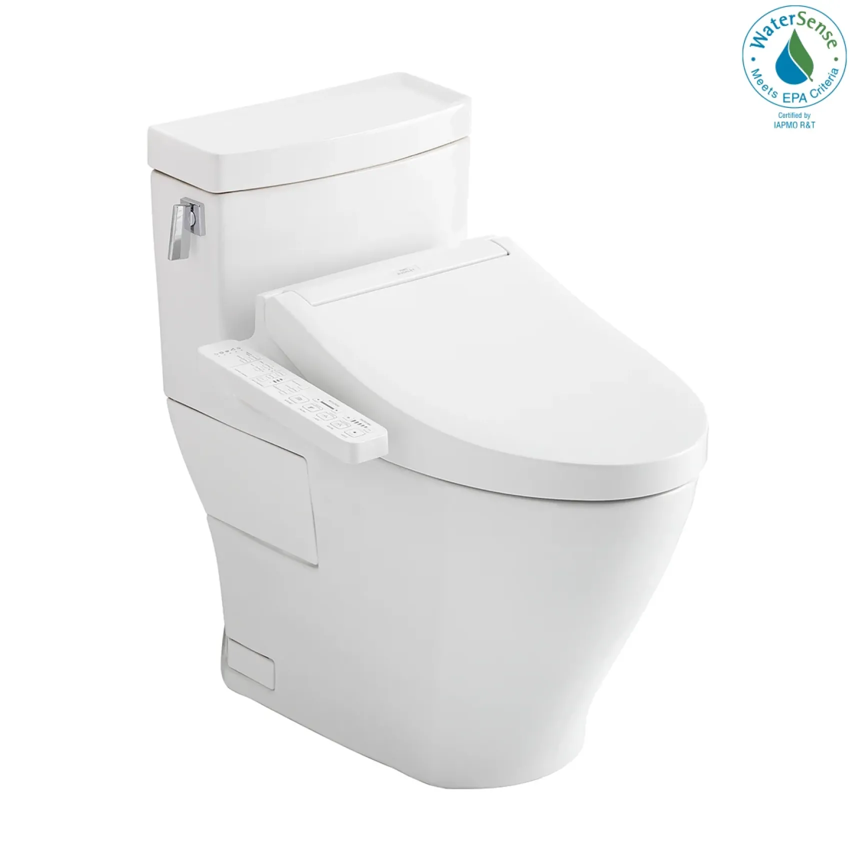 TOTOWASHLET+ Legato One-Piece Elongated 1.28 GPF Toilet and WASHLET C2 Bidet Seat, Cotton White, Vitreous China|Plastic, MW6243074CEFG#01