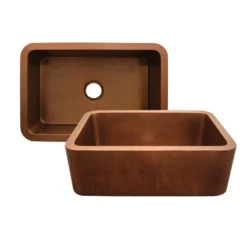 Whitehaus 30" Copper Undermount Farmhouse Apron Sink, WH3020COFC-OCH