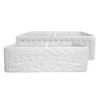 Whitehaus 33" Fireclay Double Bowl Farmhouse Apron Sink, White, WHFLGO3318