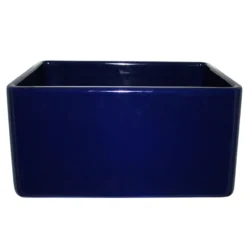 Whitehaus 20" Fireclay Farmhouse Apron Sink, Reversible, Blue, WHFLPLN2018