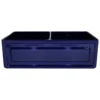Whitehaus 33" Fireclay Farmhouse Apron Sink, Reversible, Blue, WHFLRPL3318