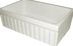 Whitehaus 30" Fireclay Farmhouse Apron Sink, Reversible, Biscuit, WHQ330