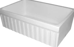 Whitehaus 30" Fireclay Farmhouse Apron Sink, White, Reversible, WHQ330