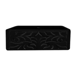Whitehaus 30" Fireclay Farmhouse Sink, Single Bowl, Black, WHFLGO3018