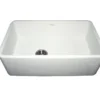 Whitehaus 30" Fireclay Farmhouse Apron Sink, Offset Drain, White, WH3018