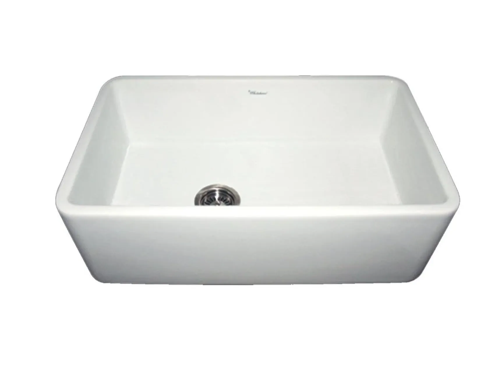 Whitehaus 30" Fireclay Farmhouse Apron Sink, Offset Drain, White, WH3018
