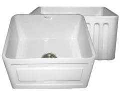 Whitehaus 20" Fireclay Farmhouse Sink, White, WHFLRPL2018