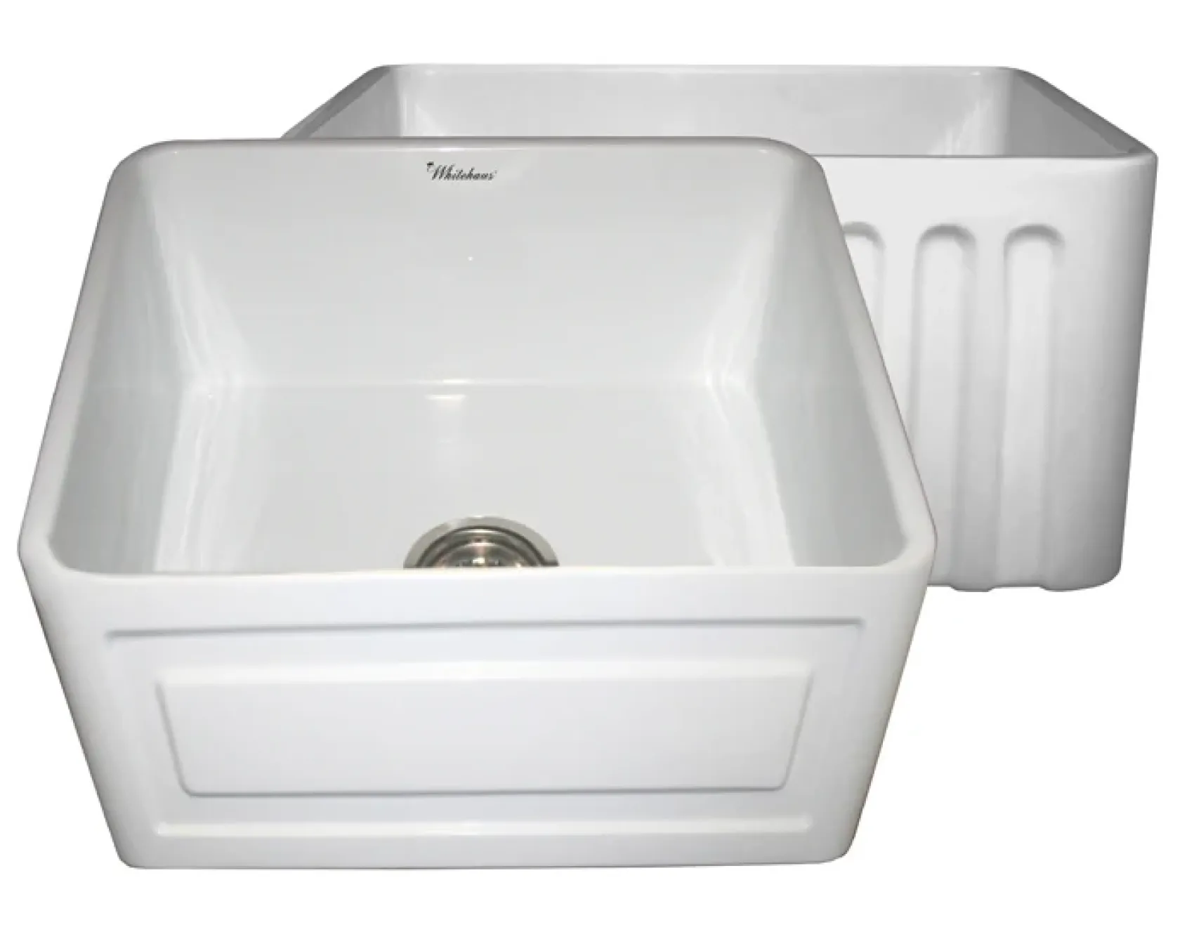 Whitehaus 20" Fireclay Farmhouse Sink, White, WHFLRPL2018