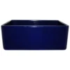 Whitehaus 24" Fireclay Single Bowl Farmhouse Apron Sink, Reversible, Blue, WHFLPLN2418