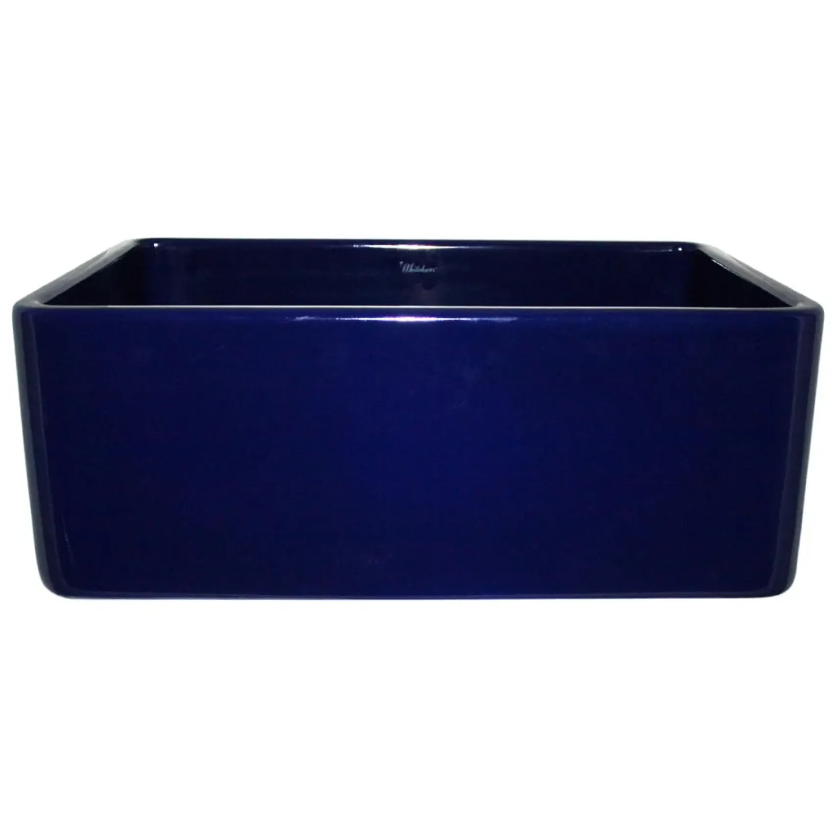 Whitehaus 24" Fireclay Single Bowl Farmhouse Apron Sink, Reversible, Blue, WHFLPLN2418