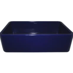 Whitehaus 36" Fireclay Single Bowl Farmhouse Apron Sink, Blue, WH3618