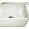 Whitehaus 24" Fireclay Single Bowl Farmhouse Apron Sink, Reversible, Biscuit, WHFLATN2418