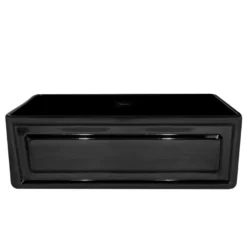 Whitehaus 30" Fireclay Single Bowl Farmhouse Apron Sink, Reversible, Black, WHFLRPL3018