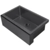 Whitehaus 30" Stainless Steel Farmhouse Apron Sink Kit, Matte Black, WHNPL3020-MBLK