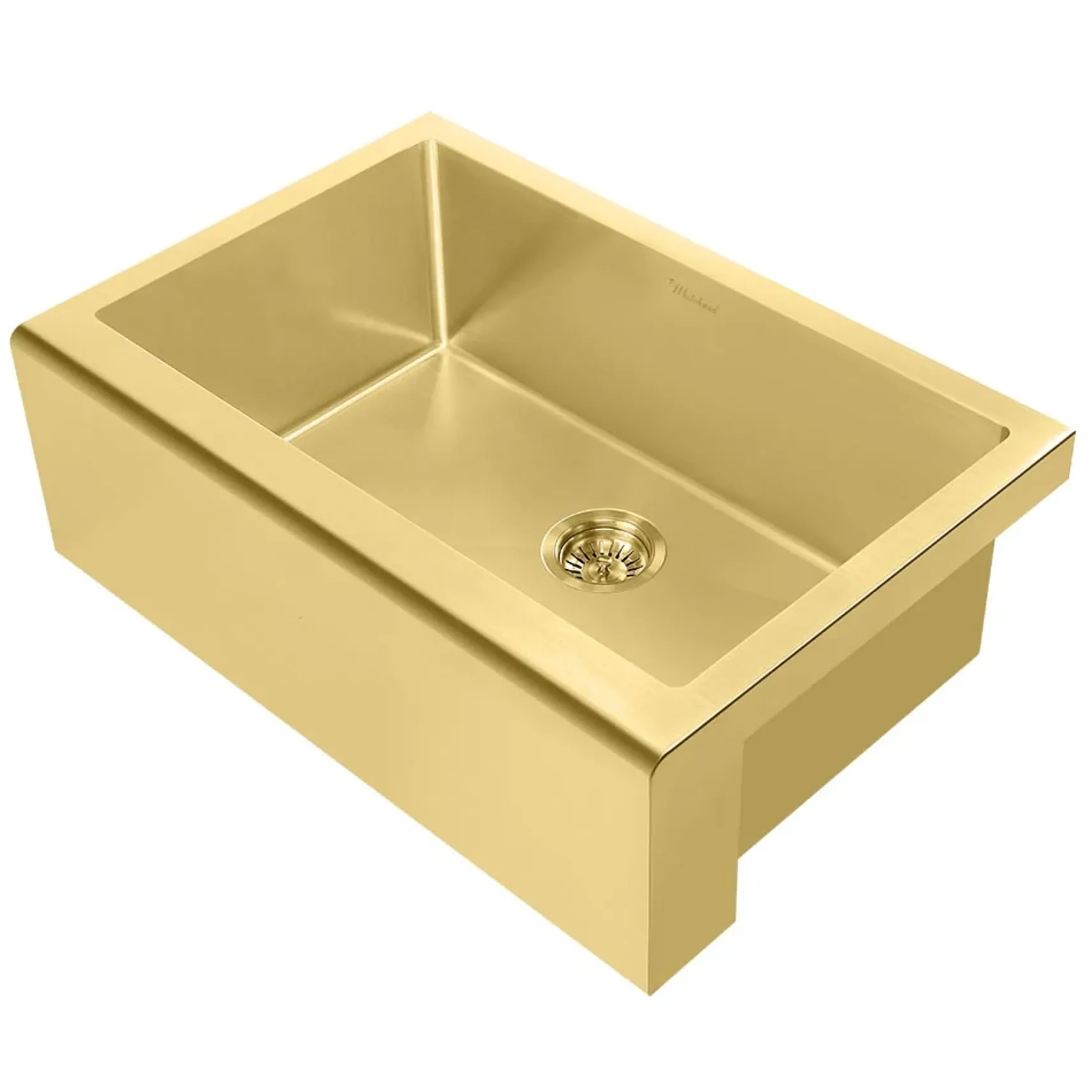 Whitehaus 30" Stainless Steel Farmhouse Apron Sink Kit, Brass, WHNPL3020-B