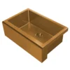 Whitehaus 30" Stainless Steel Farmhouse Apron Sink Kit, Copper, WHNPL3020-CO