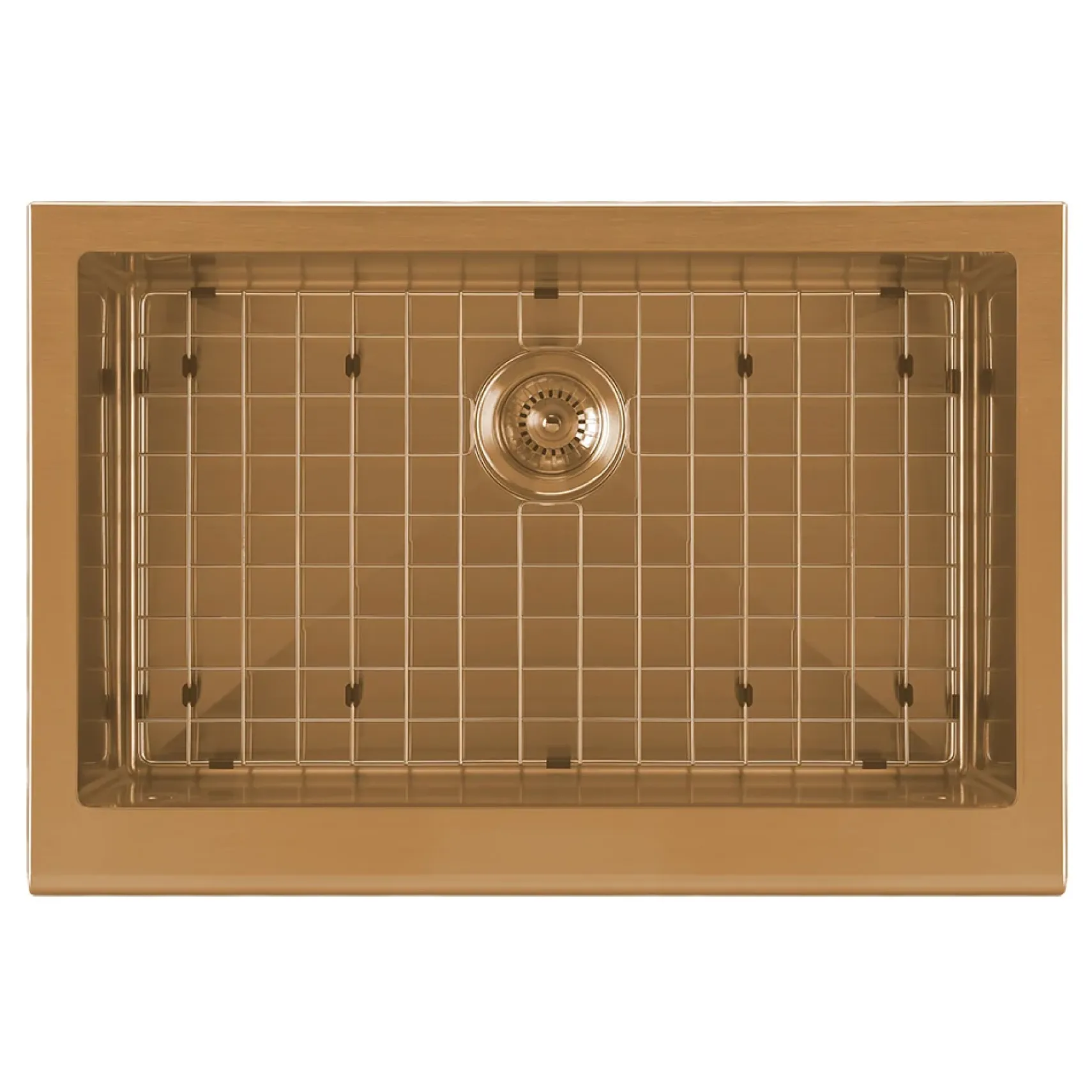 Whitehaus 30" Stainless Steel Farmhouse Apron Sink Kit, Copper, WHNPL3020-CO