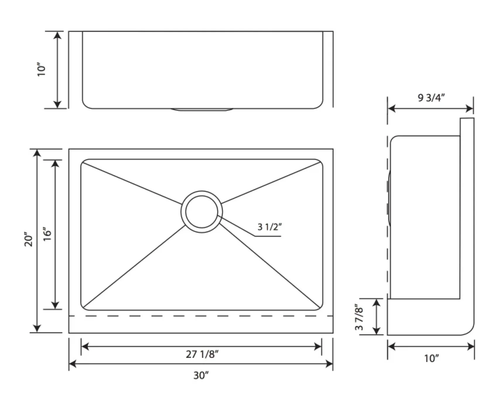 Whitehaus 30" Stainless Steel Farmhouse Apron Sink Kit, Copper, WHNPL3020-CO