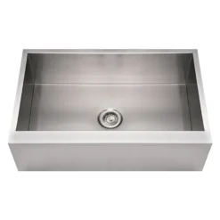 Whitehaus 33" Stainless Steel Single Bowl Farmhouse Apron Sink, 16 Gauge, WHNCMAP3321